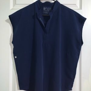 Figs Navy Scrub Top